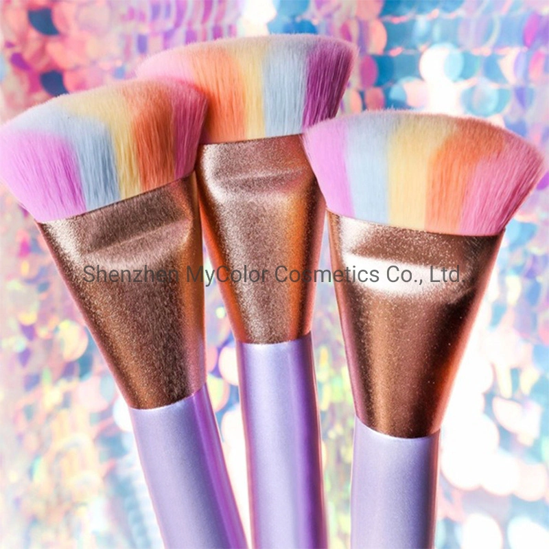 OEM Manufacturer Unicorn Makeup Brush Customized Colorful Rainbow Highlight Blending Brush