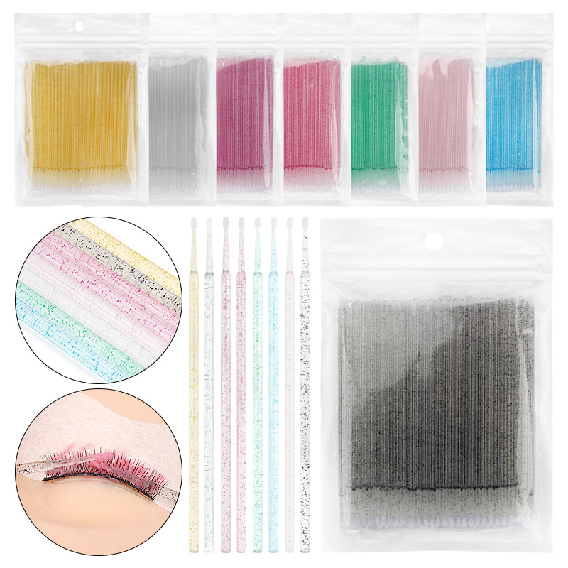 Wholesale Disposable Lip Brush Set 50PCS/Bag Cotton Swab Mascara Wands Lash Lipstick Cleaning Eyelashes Brush Applicators