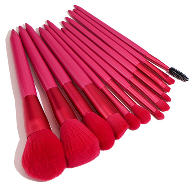 12 PCS Red Mini Cute Wholesale Make up Tools Professional Powder Brush Makeup Brush Set
