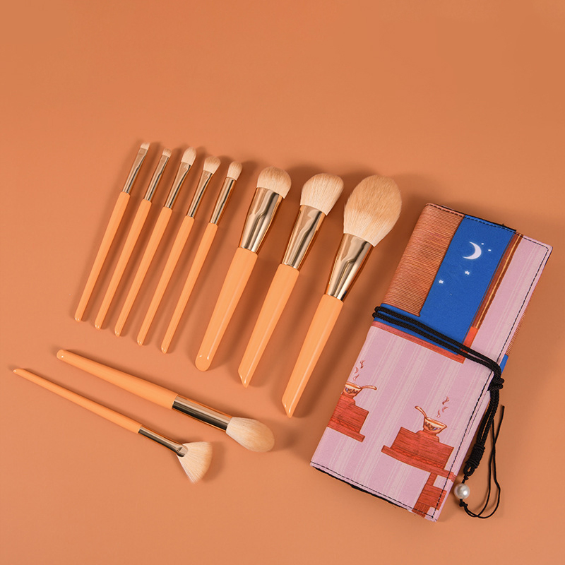 Beautichen 10PCS Vibrant Orange Youth Makeup Brush Set - OEM Private Label