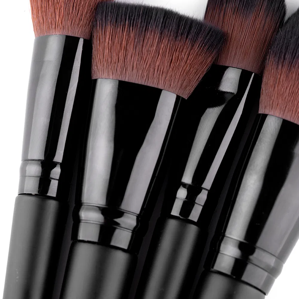 Customized Luxury Black High Quality 4PCS Travel Cosmetic Brush Set Makeup Brush Powder Contour Foundation Face Brush Sets