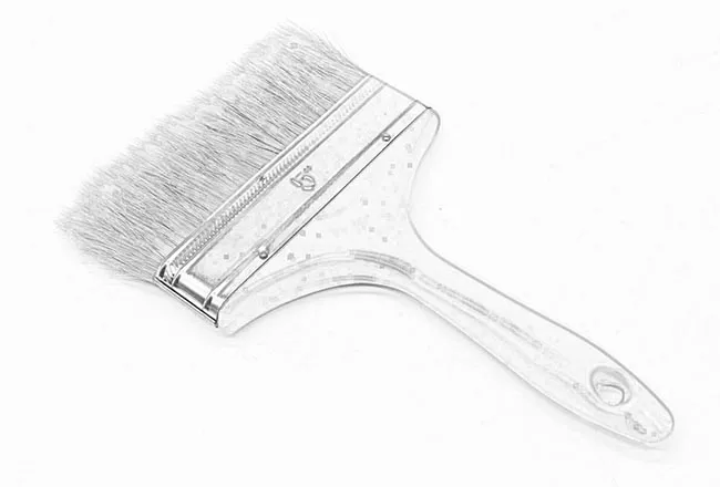 Hair Paint Brush, Paint Brush Handle, Flat Brush with Natural Bristle Multicolor Handle