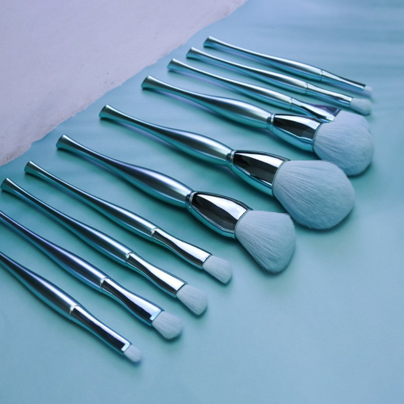 10PCS Luxury Glitter Bling Blending Brush Private Label Makeup Brush Rose Gold Makeup Brushes Set
