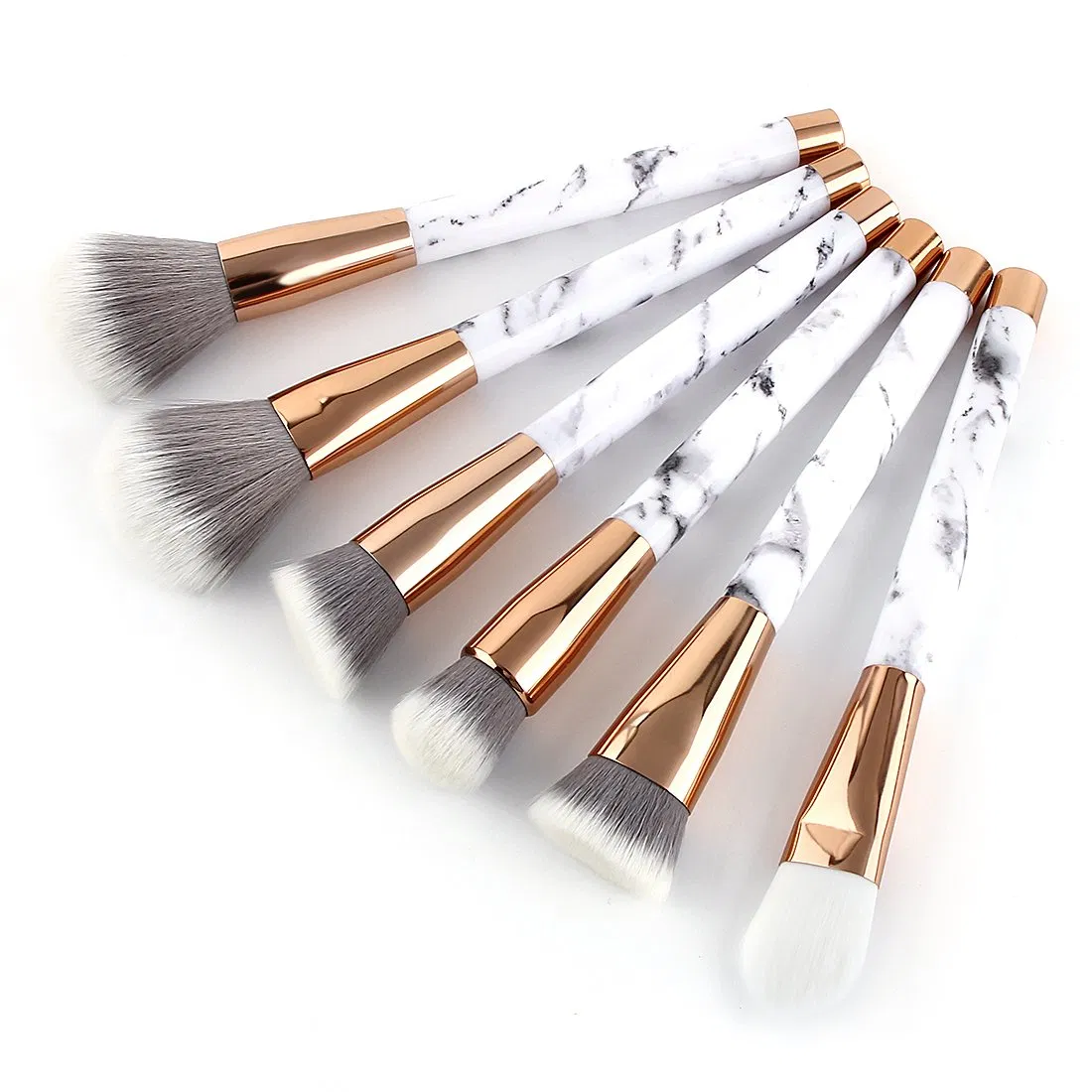 Beautichen 2025 Free Sample 15PCS Luxury Marble Kabuki Makeup Brush Set