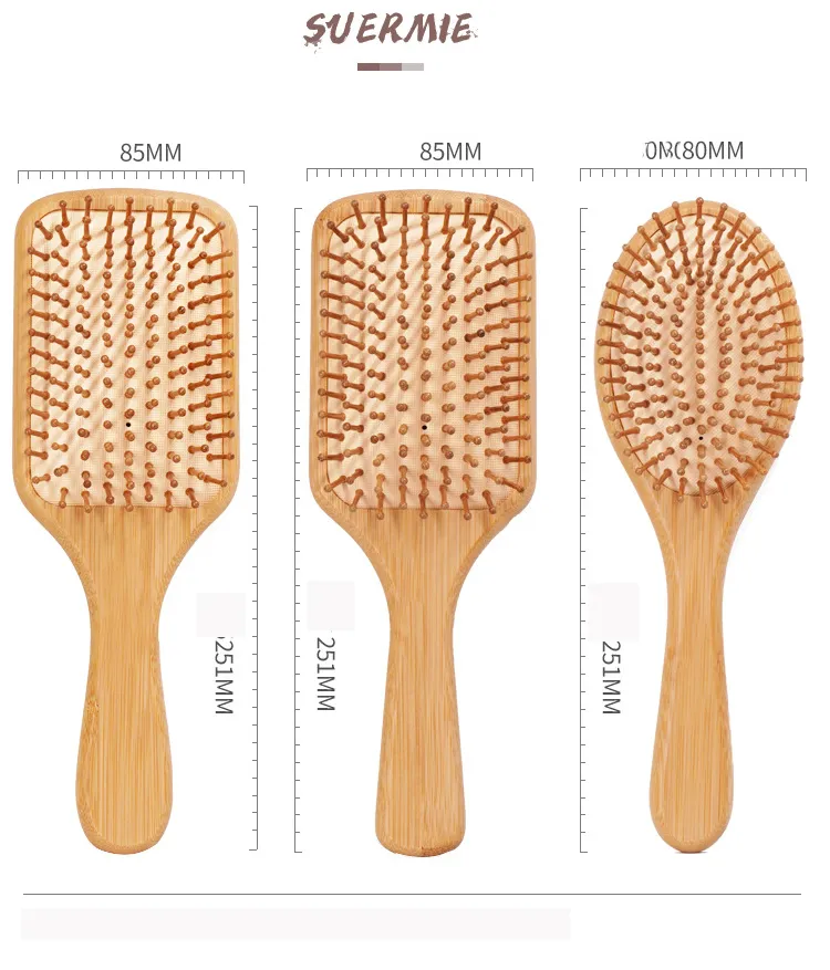 Wholesale Hair Salon Natural Bamboo Hair Brush Set