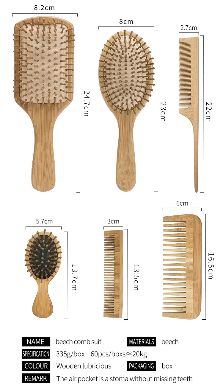 Wooden Paddle Brush Hair Care Details