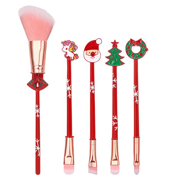 Christmas Style Foundation Power Eyeshadow Eyebrow Eyeliner Makeup Brush Set