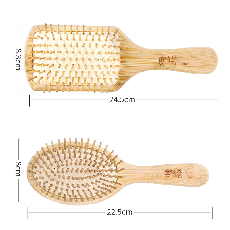 Professional High Quality Natural Bamboo Round Paddle Hair Massage Brush