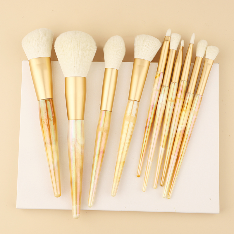 10PCS Professional Cosmetics Brushes Kit Color Handle Soft Synthetic Hair Foundation Brush Eye Brush Lip Brush ODM OEM Makeup Brushes Set