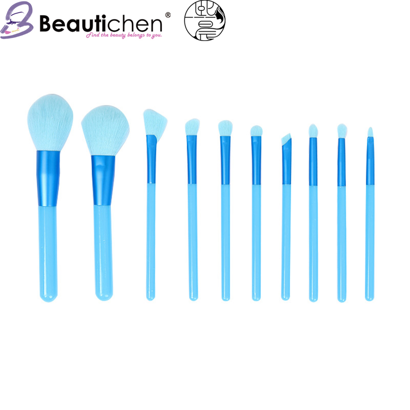 Beautichen 10PCS Blue Beginner Budget Makeup Brush Set - Plush Eyeshadow &amp; Foundation Brushes Ready Stock, Factory Direct Cosmetic Tools