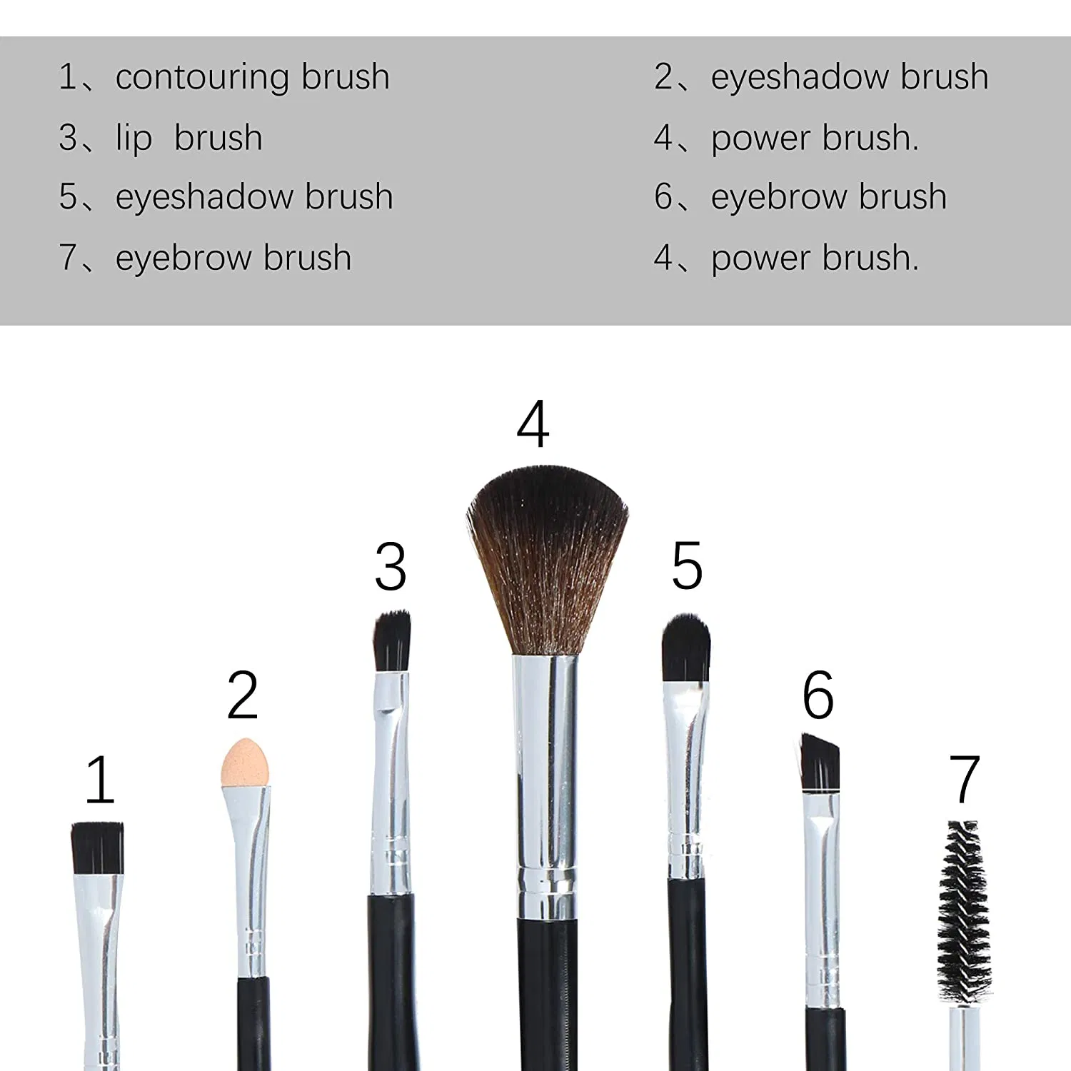 7PCS Synthetic with Goat Hair Cosmetic Brushes Beautiful Makeup Brush Set for Face and Eyes