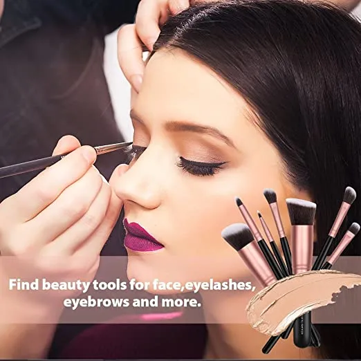 Angled Eyebrow Nose Shadow String Bag 10PCS Makeup Brush Set