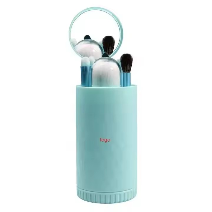 Wholesale Makeup Brush Mirror Box Portable Mini Makeup Brush Set with Mirror