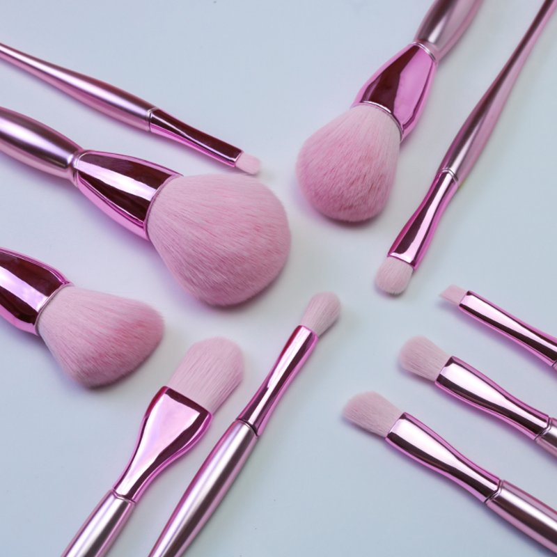 10PCS Luxury Glitter Bling Blending Brush Private Label Makeup Brush Rose Gold Makeup Brushes Set