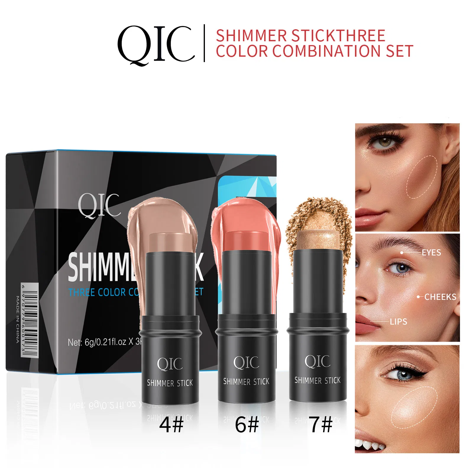 Full Cover Contour with Brush Highlighting Concealer Cosmetics Private Label Face Makeup Bronzer Contour Stick Set