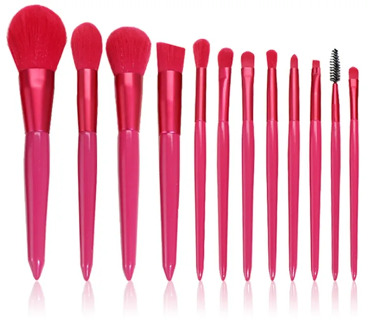 12 PCS Red Mini Cute Wholesale Make up Tools Professional Powder Brush Makeup Brush Set