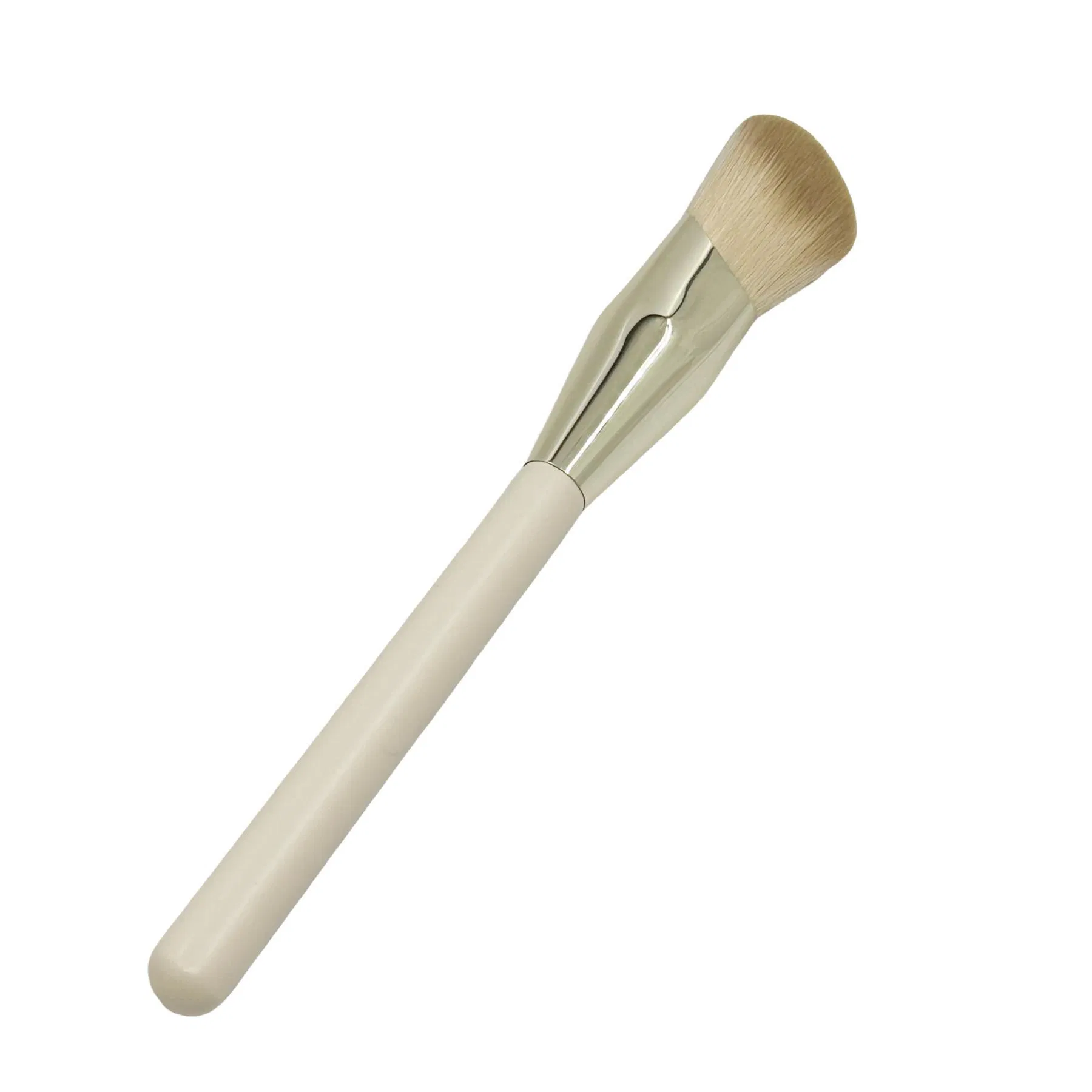 2PCS Custom Logo Angled Round Top Concealer Brush Synthetic Hair Foundation Brush for Powder Liquid Cream