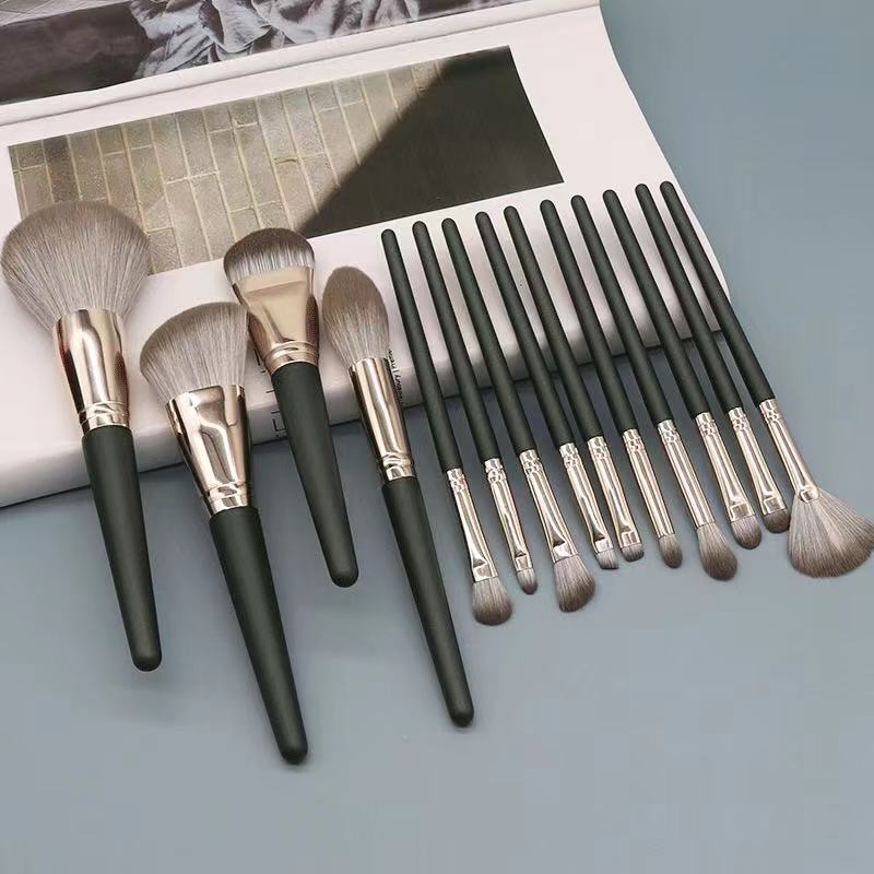 Wholesale 14 PCS High Quality Cosmetics Professional Makeup Brush Set with Tote Bag