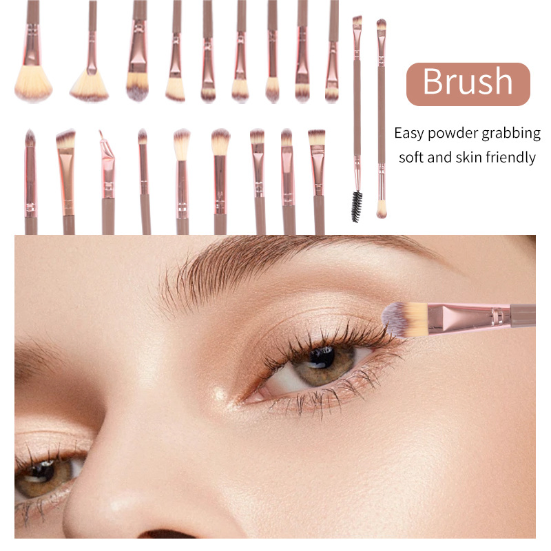 Beautichen 40PCS Coffee Makeup Brushes Set with 20 Sponges - Face Cleansing &amp; Full Makeup Tools