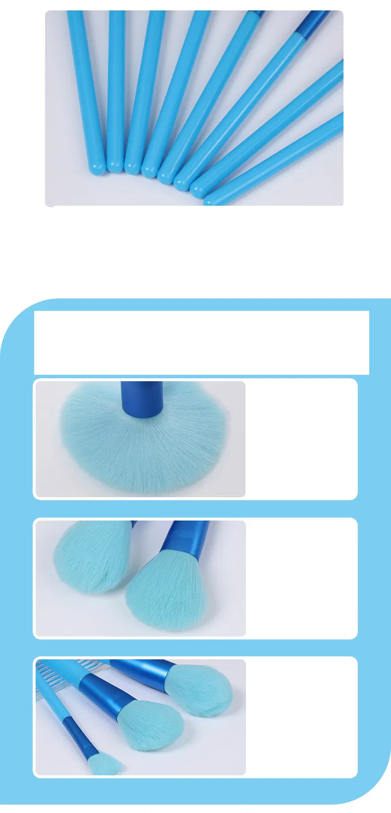 Beautichen 10PCS Blue Beginner Budget Makeup Brush Set - Plush Eyeshadow &amp; Foundation Brushes Ready Stock, Factory Direct Cosmetic Tools