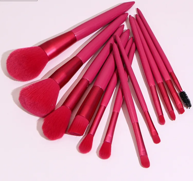 12 PCS Red Mini Cute Wholesale Make up Tools Professional Powder Brush Makeup Brush Set