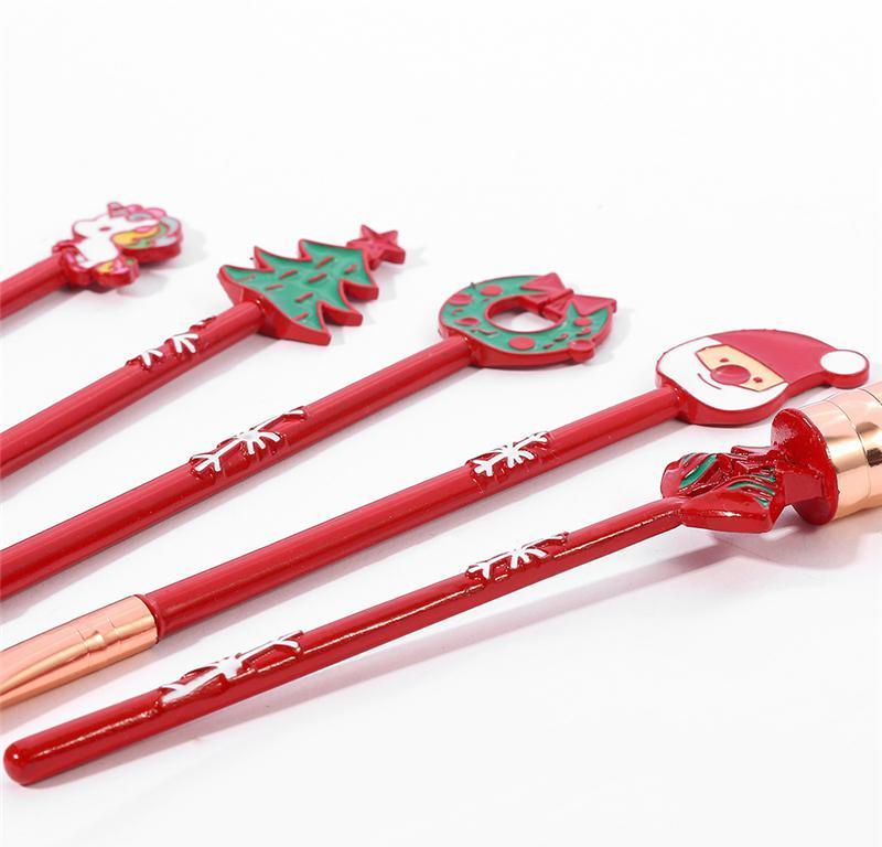 Christmas Style Foundation Power Eyeshadow Eyebrow Eyeliner Makeup Brush Set