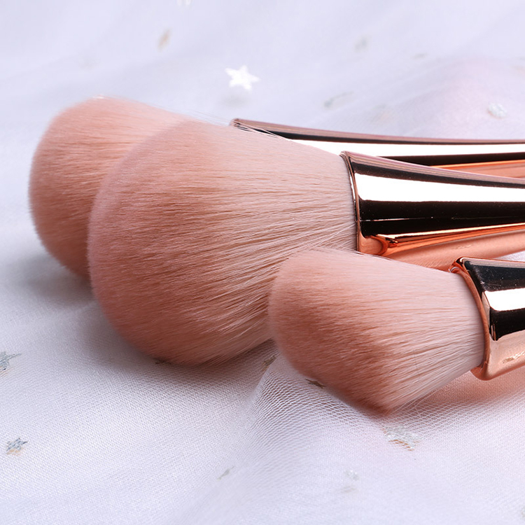 Angled Eyebrow Nose Shadow String Bag 10PCS Makeup Brush Set with Pouch