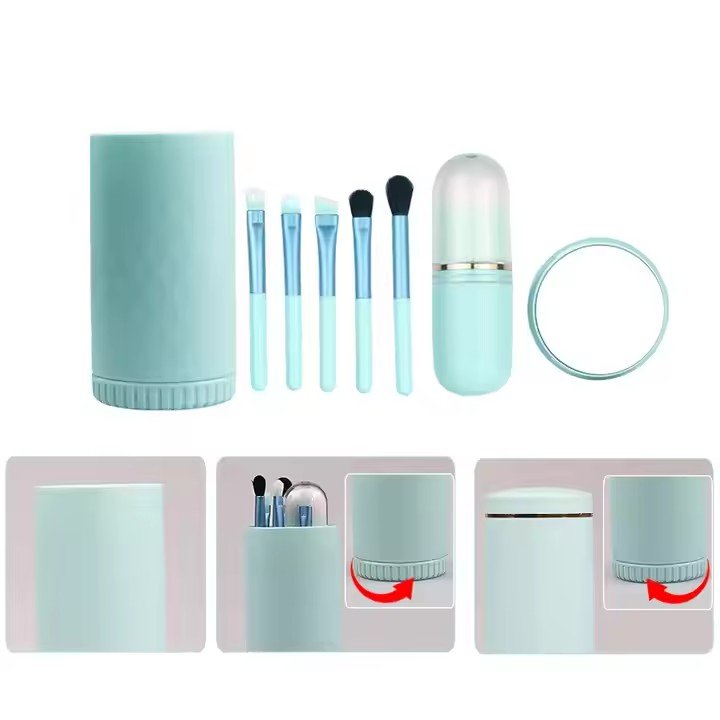 Wholesale Makeup Brush Mirror Box Portable Mini Makeup Brush Set with Mirror