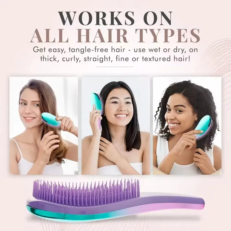 2025 Custom Comb for Natural Shampoo Scalp Massage Round Curly Detangling Hair Brush