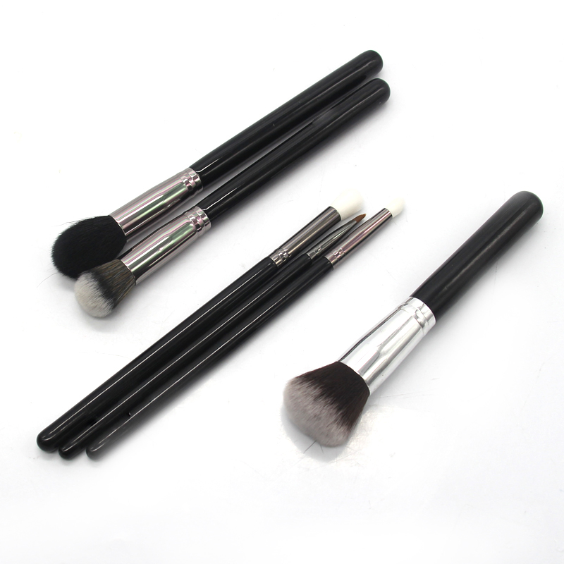 Black Make up Brushes Set 13PC Vegan Synthetic Hair Beauty Tools Foundation Brush Set