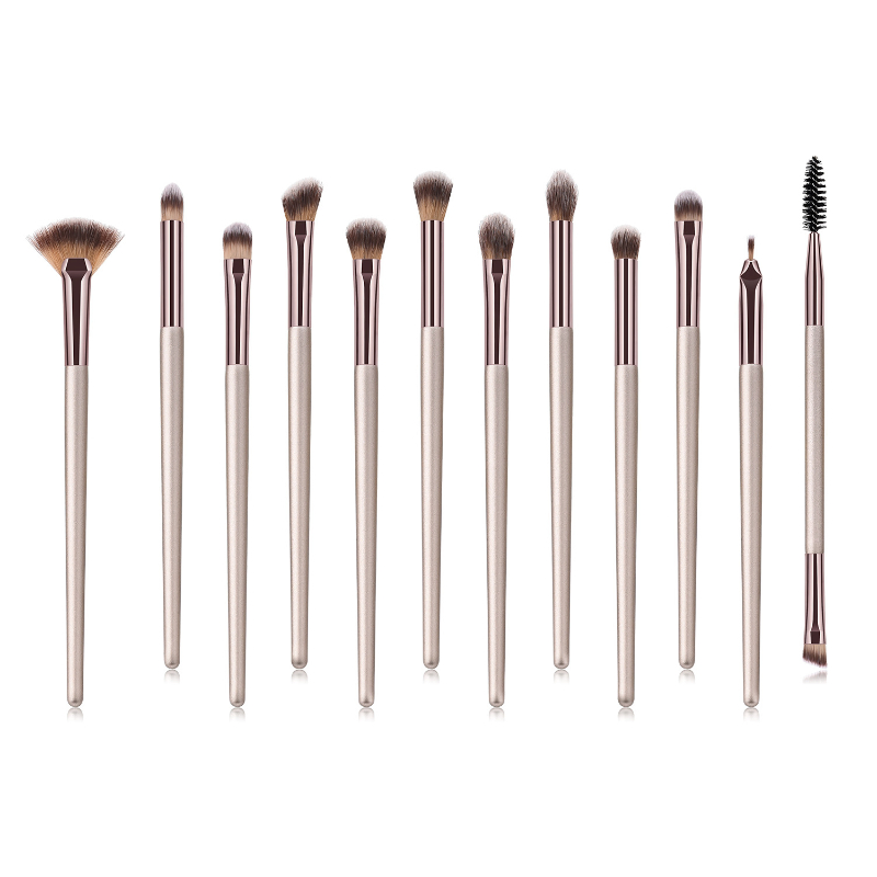 12PCS Eye Makeup Brush Set Manufacturer Three Colors Makeup Blending Brush Eyeshadow Eyeliner Eyebrow Brush Overstock Makeup Brush Set