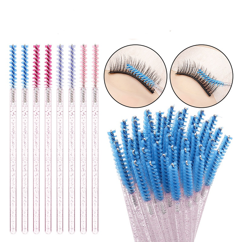 Crystal Tube Eyelash Brushes and Eyebrow Spoolers Wholesale