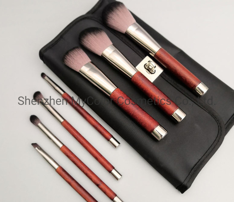 High Quality 7PCS Makeup Brush Set Vegan Eyeshadow Brush Foundation Brush Beauty Tools with Black PU Bag