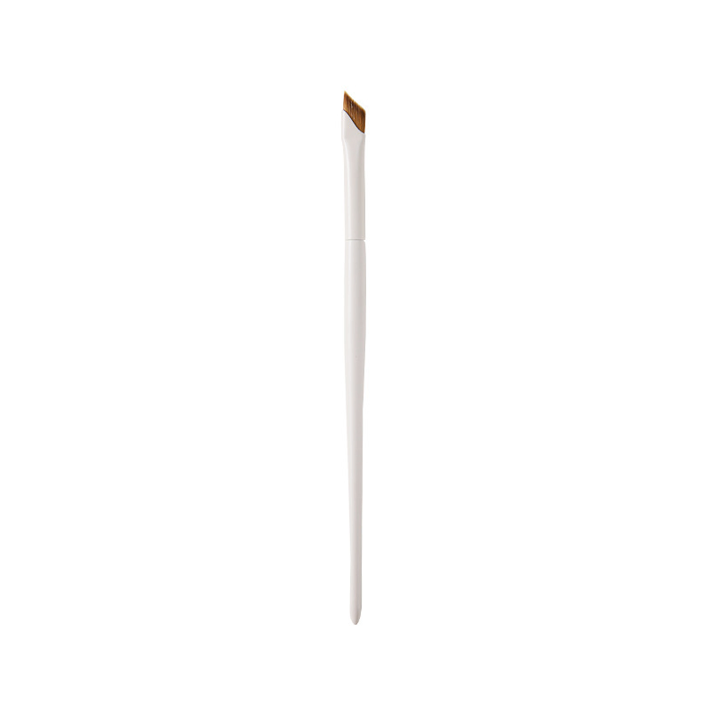 White Handle Blade Flat Soft Natural Eyebrow Eyeliner Makeup Brush Private Label