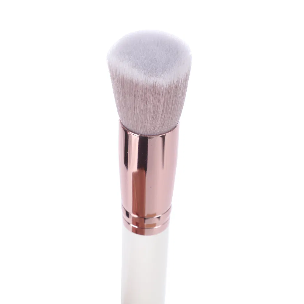 Beautichen 10PCS Professional Makeup Brush Set with Rose Gold Ferrules &amp; White Handles – Foundation, Powder, Blush, Eyeshadow, Eyeliner, Eyebrow Brushes