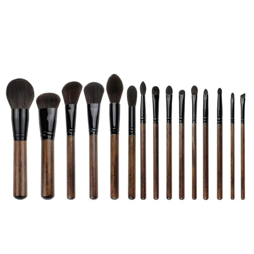 Beautichen Makeup Brushes Private Label Low Price Professional Makeup Brush 15 Black Eye Makeup Brush Set