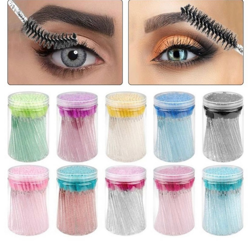 Crystal Tube Eyelash Brushes and Eyebrow Spoolers Wholesale
