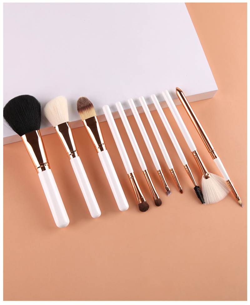 10PCS Set Makeup Brush Foundation Brush Fan-Brush Eye Shadow Brush Set Combination