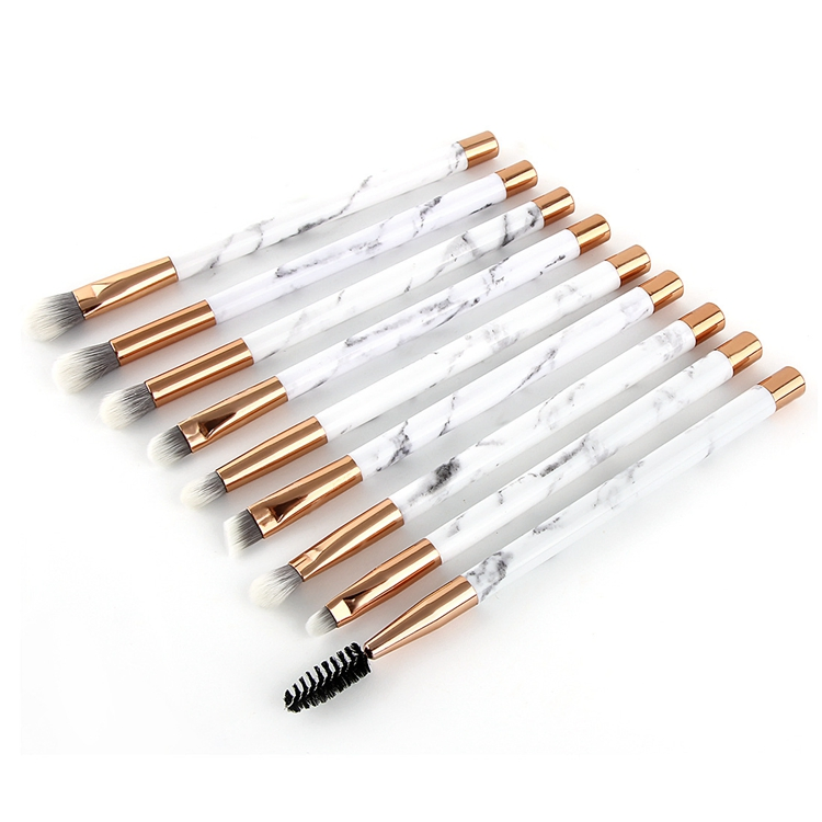Amazon Hot Selling 15PCS Marble Makeup Brushes Set Contour Powder Blush Foundation Cosmetic Brush Kit with Private Label