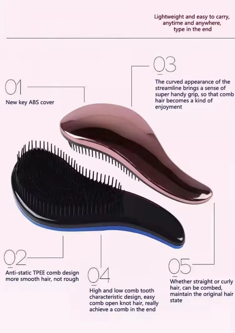 2025 Custom Comb for Natural Shampoo Scalp Massage Round Curly Detangling Hair Brush