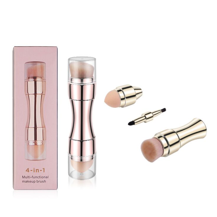 Four in One Combined Makeup Brush Small and Exquisite Custimozed Logo Cosmetic Brush Travel portable Makeup Brush Set