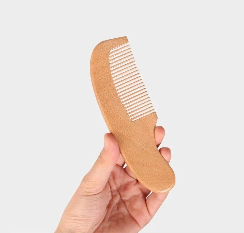 Natural Wooden Soft Wool Massage Brushes Baby Hair Brush and Comb Set for Infant