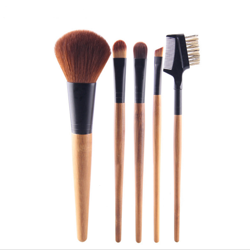 5PCS Portable Bamboo Handle High Quality Foundation Brush Eyeshadow Brush Makeup Brush Set