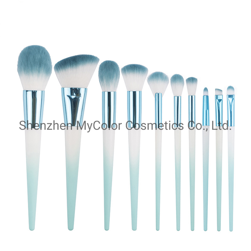 Private Logo OEM Customized Cosmetic Brushes 10PCS Face Eye Lip Makeup Brush Set