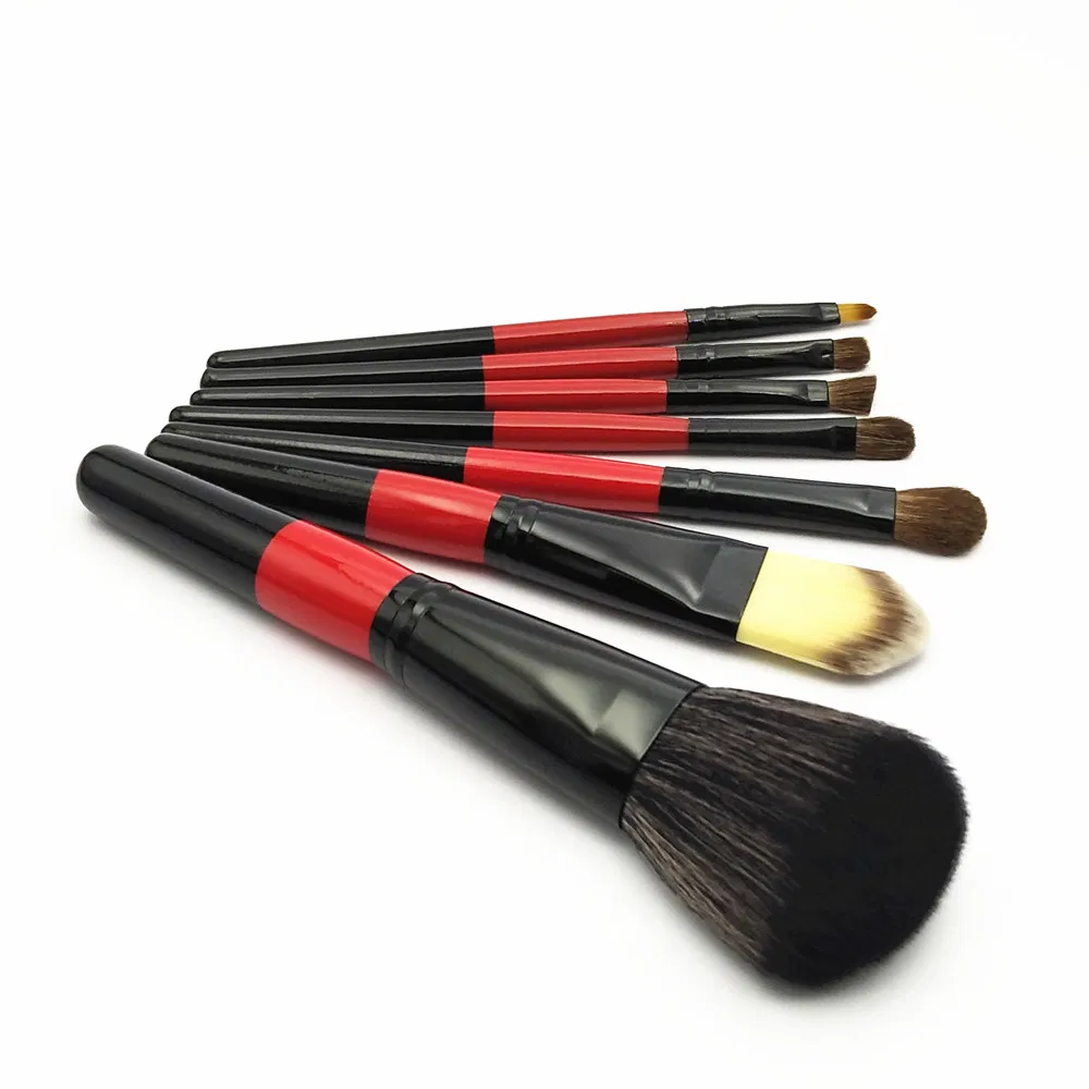 Professional Makeup Brush Set Black & Red