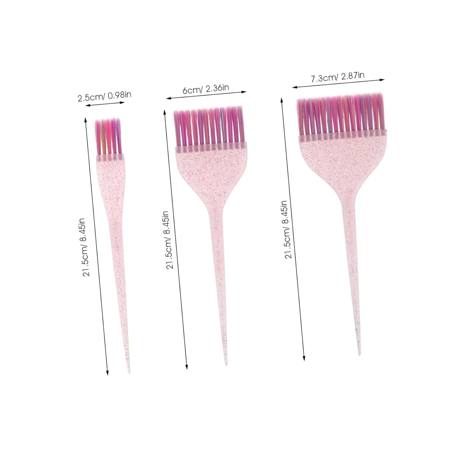 Beautichen Fan-Shaped Hair Coloring Brush Set – Gradient Pink-to-Purple Bristles Hair Dye Brush for Salon and Home Use, Ideal for Hair Coloring, Highlight