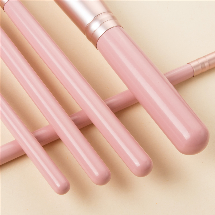 Beauty Tools Pink Own Brand Logo New Small Portable Cosmetics Make up Brushes 7 Piece Mini Travel Size Makeup Brush Set