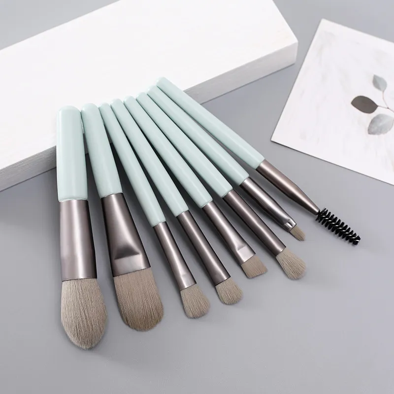 Mini Version 8PCS Makeup Brush Set Portable Travel Set Soft Hair Eyeshadow Brush Foundation Brush