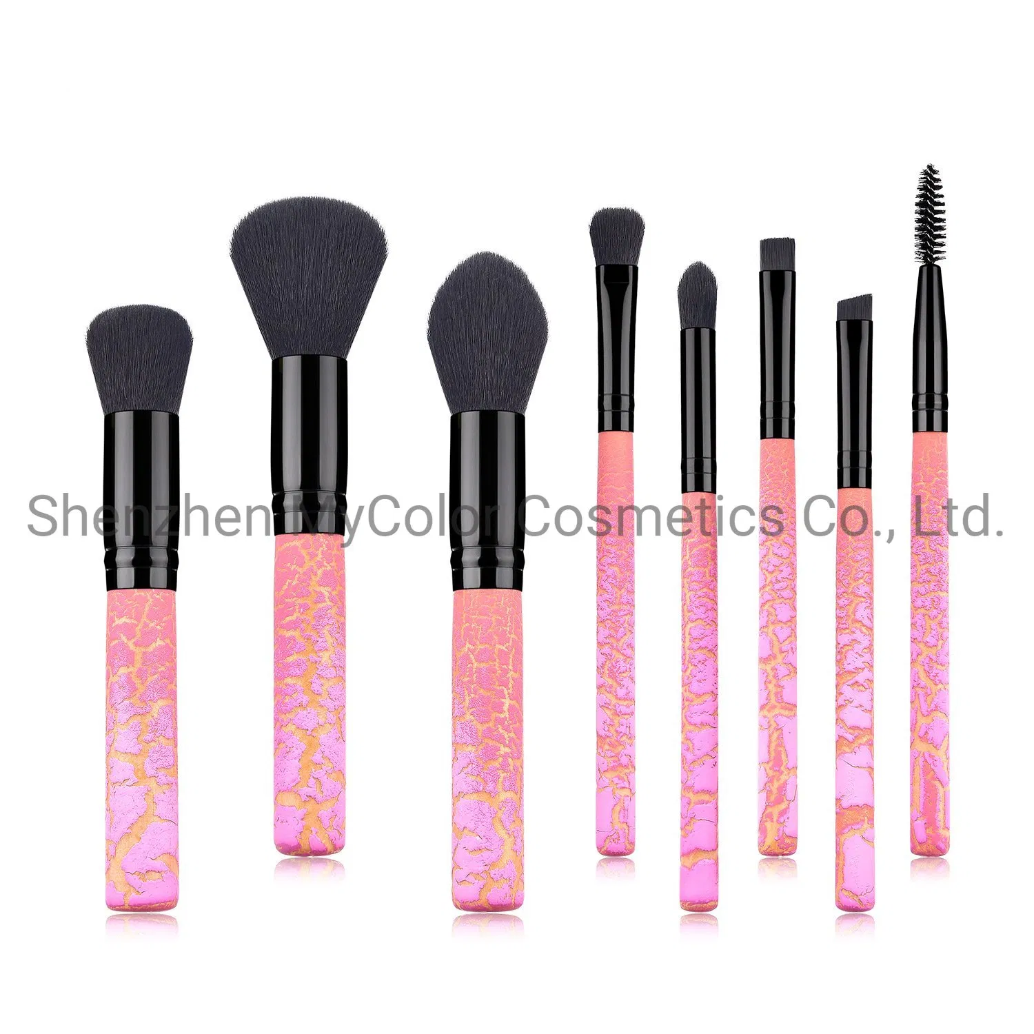 8PCS Pink Leopard Print Powder Brush Cheap Modern Mini Beauty Makeup Cosmetic Set Manufacturer of Make-up Brushes