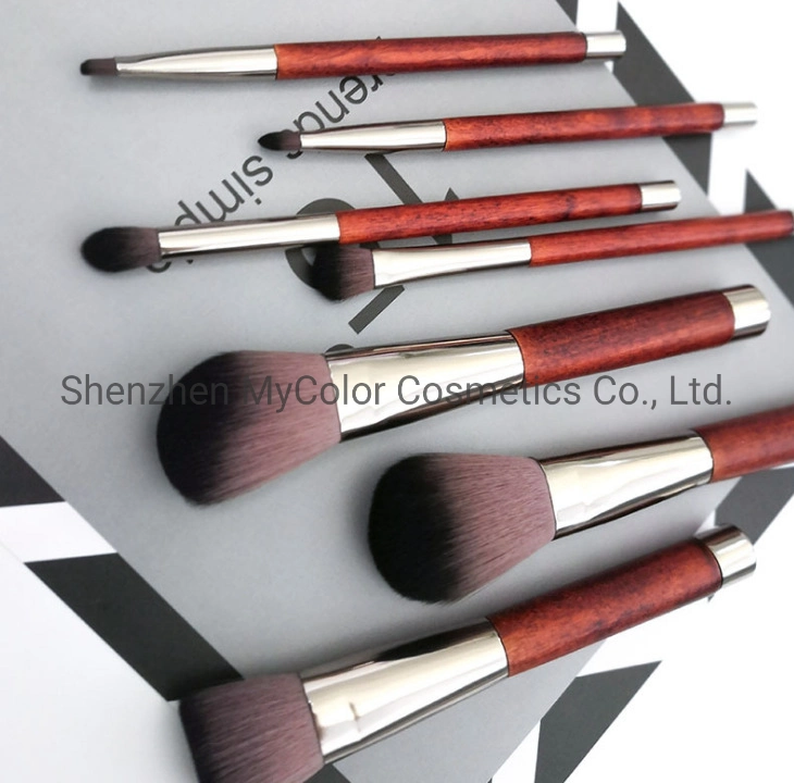 High Quality 7PCS Makeup Brush Set Vegan Eyeshadow Brush Foundation Brush Beauty Tools with Black PU Bag